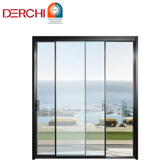 Profil de porte coulissante en aluminium à double vitrage moderne de vente directe d'usine pour salles de bains